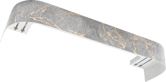 Изображение товара Карниз для штор LEGRAND Глэдис 7см 2м 2р с поворотами / 58139332 (мрамор/золотой)