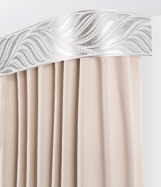 Изображение товара Карниз для штор LEGRAND Феникс 7см 2.4м 2р с поворотами / 58139242 (белый/серебристый)