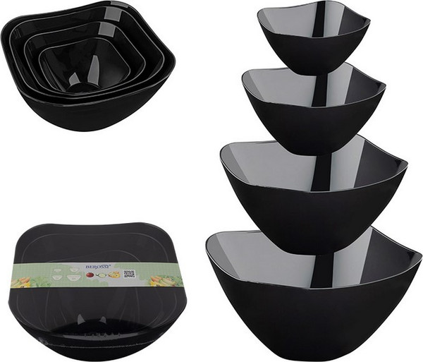 Изображение товара Набор салатников Berossi Рондо 109562 (4шт, черный)