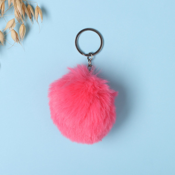 Изображение товара Брелок Sima-Land Пушистик на кольце. Фламинго. Прекрасное рядом! / 10686525