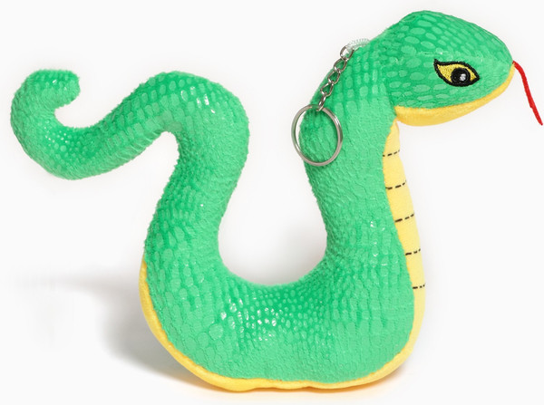 Изображение товара Мягкая игрушка Sima-Land Змейка на брелоке / 10514569 (зеленый)