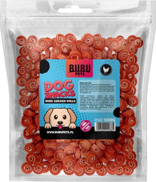 Изображение товара Лакомство для собак Bubu Pets Мини рулетики из куриного филе / PS0019 (500г)