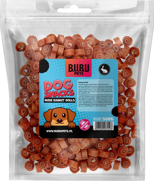 Изображение товара Лакомство для собак Bubu Pets Мини рулетики из кролика из минтая / PS0022 (500г)