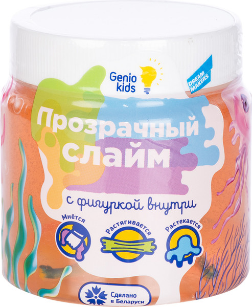 Изображение товара Слайм Genio Kids Мялка-жмялка Прозрачная с фигуркой / LIZ34