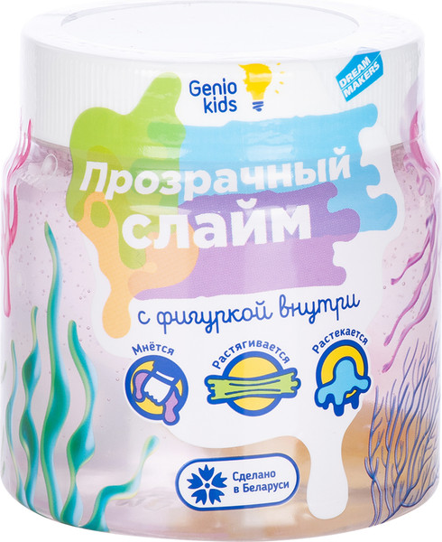 Изображение товара Слайм Genio Kids Мялка-жмялка Прозрачная с фигуркой / LIZ34