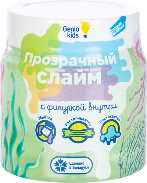 Изображение товара Слайм Genio Kids Мялка-жмялка Прозрачная с фигуркой / LIZ34