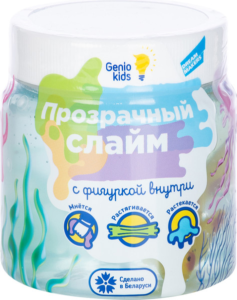 Изображение товара Слайм Genio Kids Мялка-жмялка Прозрачная с фигуркой / LIZ34
