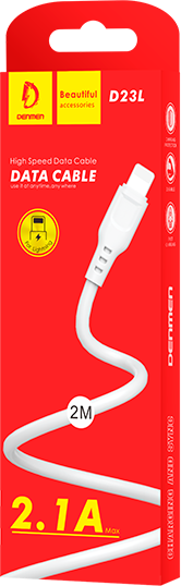 Изображение товара Кабель Denmen D23L Lightning (2м, белый)