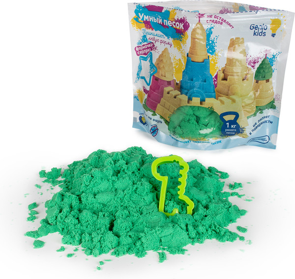 Изображение товара Кинетический песок Genio Kids Умный песок / SSR972 (зеленый, 1кг)