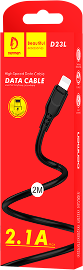 Изображение товара Кабель Denmen D23L Lightning (2м, черный)