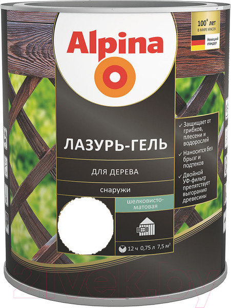 Изображение товара Защитно-декоративный состав Alpina Лазурь-гель (750мл, бесцветный)