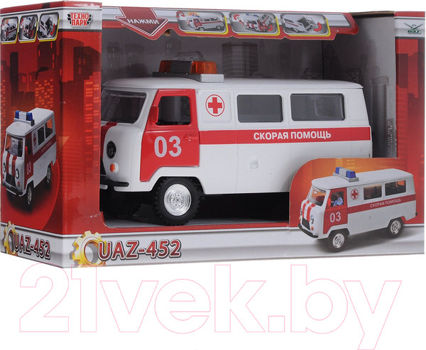Изображение товара Автомобиль игрушечный Технопарк Скорая помощь УАЗ 452 / CT12-427-1