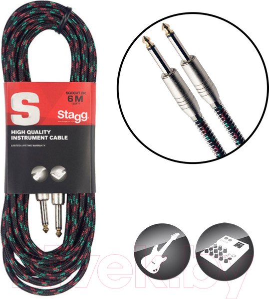 Изображение товара Кабель гитарный Stagg SGC6VT BK