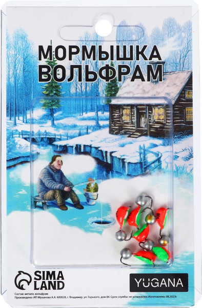 Изображение товара Мормышка Yugana Жук с шаром / 10104529 (красный/черный/зеленый/серебряный)
