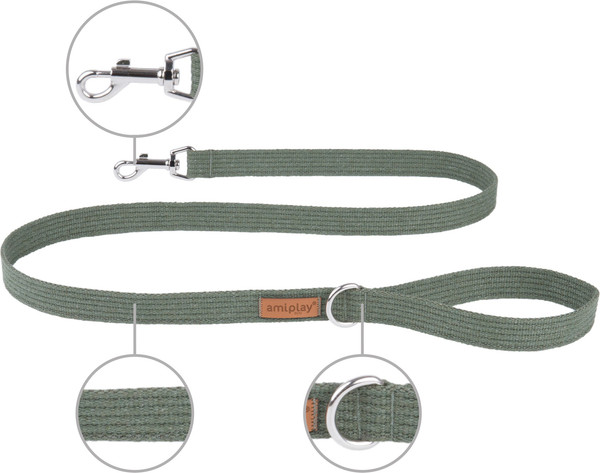 Изображение товара Поводок Ami Play 140x3см (XL, хаки)
