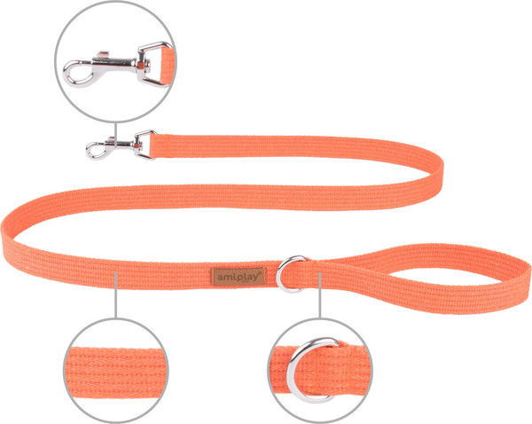 Изображение товара Поводок Ami Play 140x3см (XL, оранжевый)