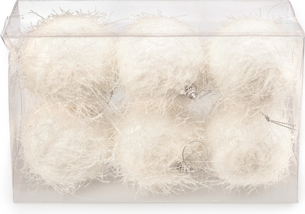 Изображение товара Набор шаров новогодних Ausini M87-12 (белый, 6шт)