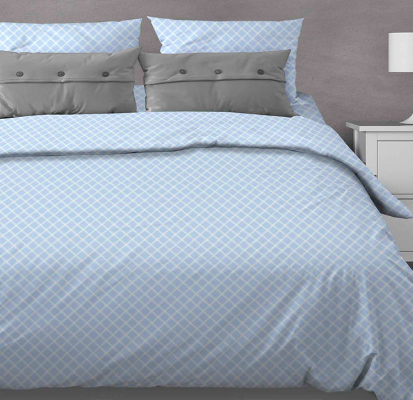 Изображение товара Комплект постельного белья Бояртекс №164 Виши Вид 4 Семейный (бязь, голубой)