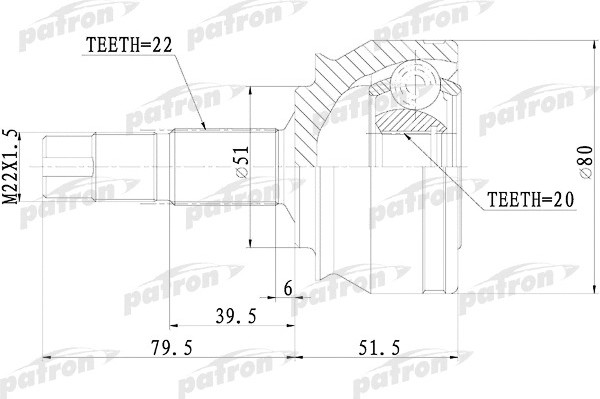 Изображение товара ШРУС Patron PCV1073