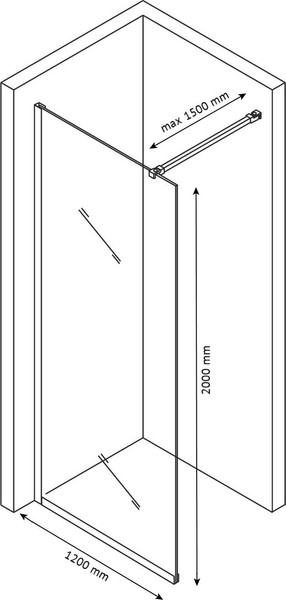 Изображение товара Душевая стенка Berges Sky Black 120x200 / 064029