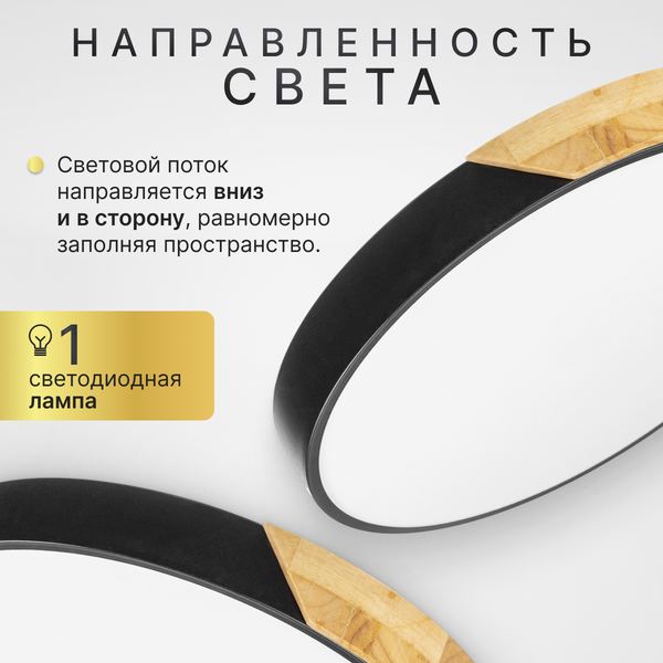 Изображение товара Потолочный светильник Sundays Home 240924-17 / 5801 (черный/светлое дерево)