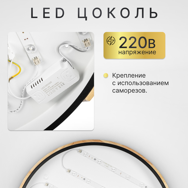 Изображение товара Потолочный светильник Sundays Home 240924-18 / 5818 (черный/светлое дерево)