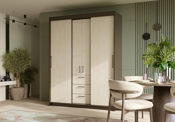 Изображение товара Шкаф Евва Престиж Без зеркал / ПР-4D2Z3S (венге/дуб шамони светлый)