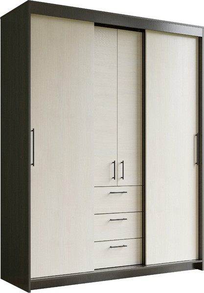 Изображение товара Шкаф Евва Престиж Без зеркал / ПР-4D2Z3S (венге/дуб шамони светлый)