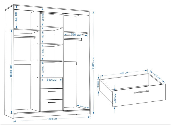 Изображение товара Шкаф Евва Престиж без зеркал ПР-4D2Z3S (бодега белый)