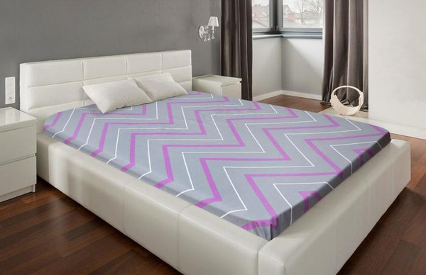 Изображение товара Простыня Этель Сиренево-серые зигзаги / 5450320