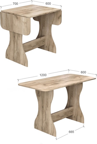 Изображение товара Обеденный стол Артём-Мебель Лея СН 130.05 (дуб крафт серый)