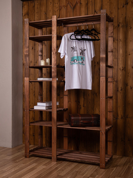 Изображение товара Стойка для одежды Четыре Солнца S-825/2 (коричневый)