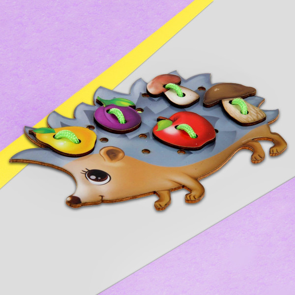 Изображение товара Развивающий игровой набор Лесная мастерская Шнуровка. Ежик на ножках / 1365063