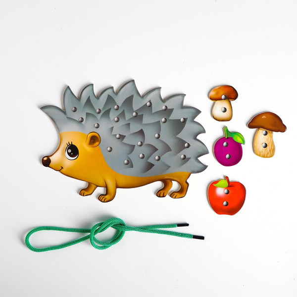 Изображение товара Развивающий игровой набор Лесная мастерская Шнуровка. Ежик на ножках / 1365063