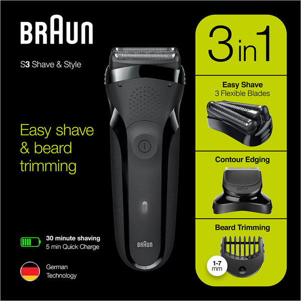 Изображение товара Электробритва Braun Series 3 300BT Shave & Style (черный)