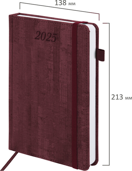 Изображение товара Ежедневник Brauberg Wood 2025 / 115831 (бордовый)