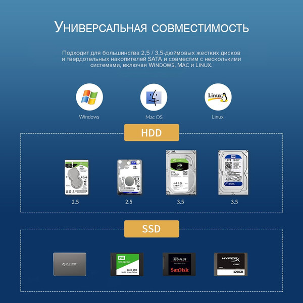 Изображение товара Док-станция для жесткого диска Orico 3529RU3-EU-SV-BP