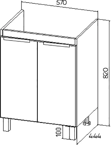 Изображение товара Тумба под умывальник Viant Берлин Moduo 60 / VBER60MDBEL-T2ST