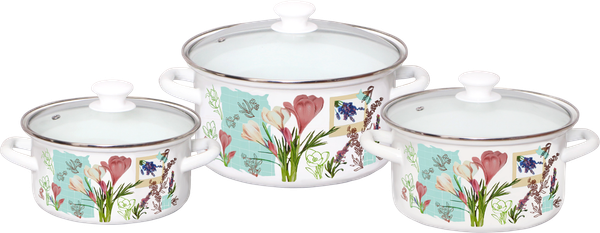 Изображение товара Набор кастрюль КМЗ Шафран-1-Экстра (белый)