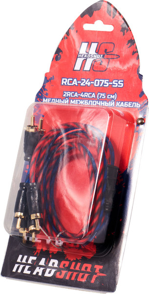 Изображение товара Межблочный кабель для автоакустики Kicx Headshot RCA-24-075-SS (0.75м)