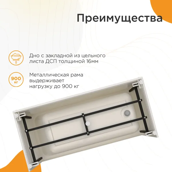 Изображение товара Ванна акриловая Radomir Дижон 150x70 / 2-01-0-0-1-262Р (с каркасом)