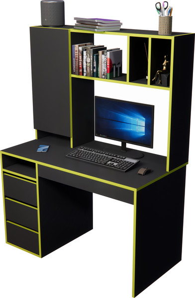 Изображение товара Письменный стол ВерсоМебель СП-3 Премиум 1610x1200-626 (антрацит/зеленый)