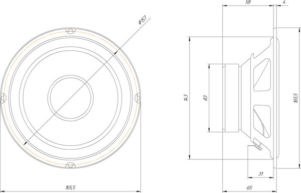 Изображение товара Мидбас ORIS Electronics FT-165W