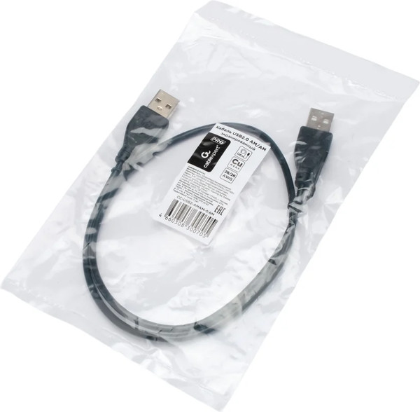 Изображение товара Кабель Cablexpert CC-USB2-AMAM-0.6M (0.6м, черный)