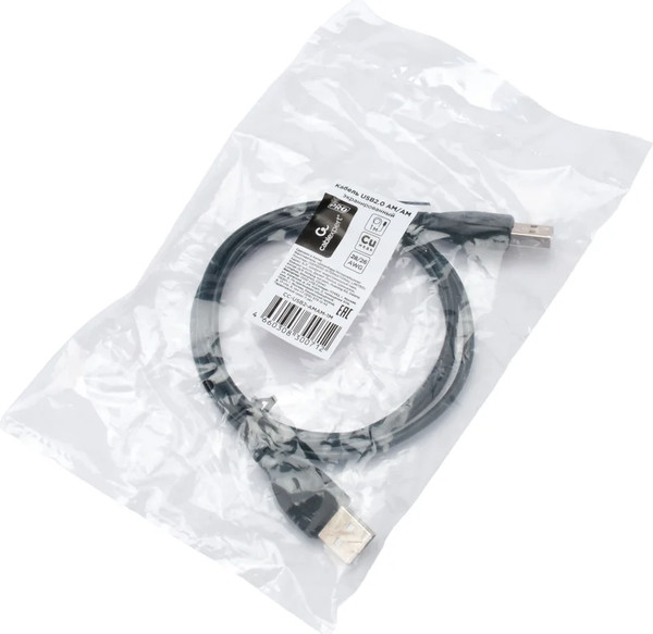 Изображение товара Кабель Cablexpert CC-USB2-AMAM-1M (1м, черный)