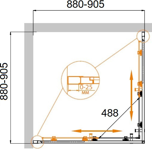 Изображение товара Душевой уголок Cezares Molveno-A-2-90-C-Boro-IV
