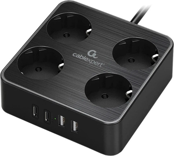 Изображение товара Сетевой фильтр Cablexpert PLT-4-C2U2-B-2