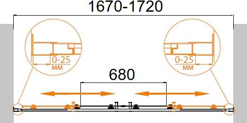 Изображение товара Душевая дверь Cezares Molveno-BF-2-170-C-GM-IV