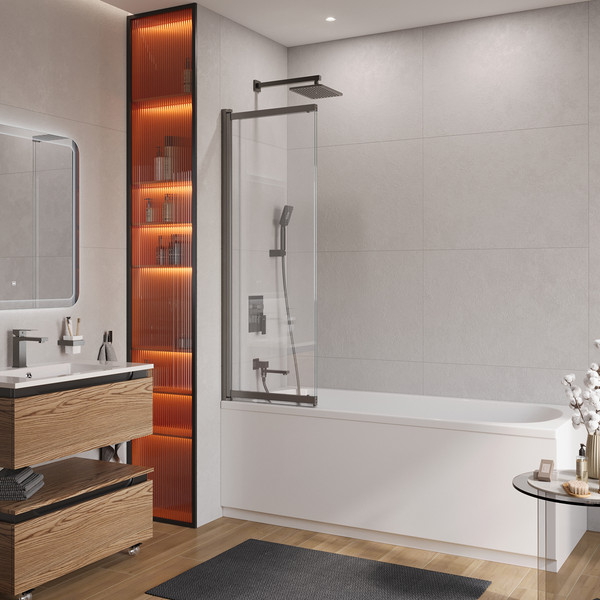 Изображение товара Стеклянная шторка для ванны Cezares SLIDER-VF-11-90/150-C-GM