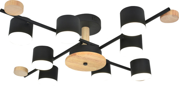Изображение товара Потолочный светильник Mirastyle XL-60162/8 BK+WOOD